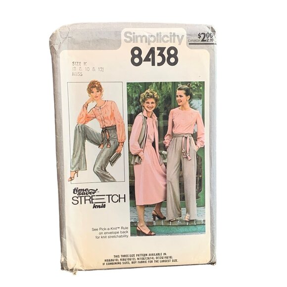 Simplicity 8438 Misses Retro Top Skirt Pants Sewing Pattern Size 8-12 - Picture 1 of 2